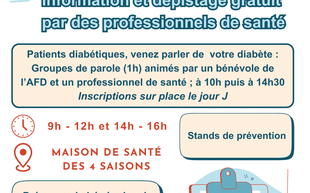 🩺 Journée de prévention du diabète – Jeudi 4 juin